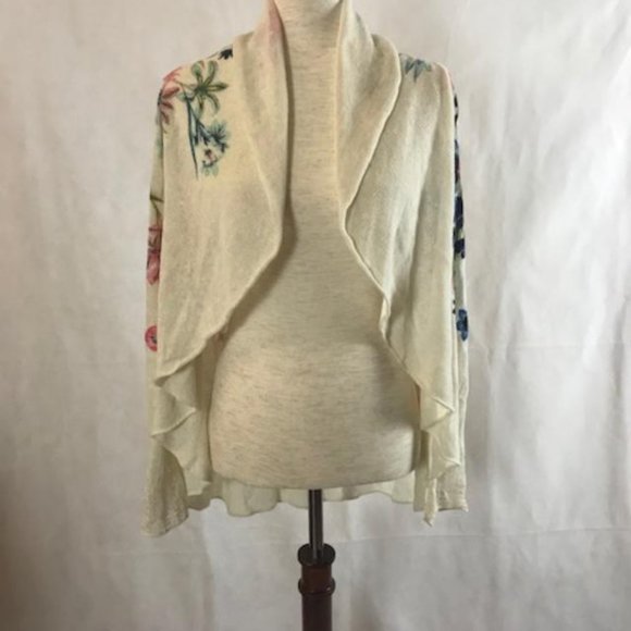 NWT Anthropologie Shawl-Collared Cardigan with Floral Print and Swing Hem Size M - Picture 14 of 16